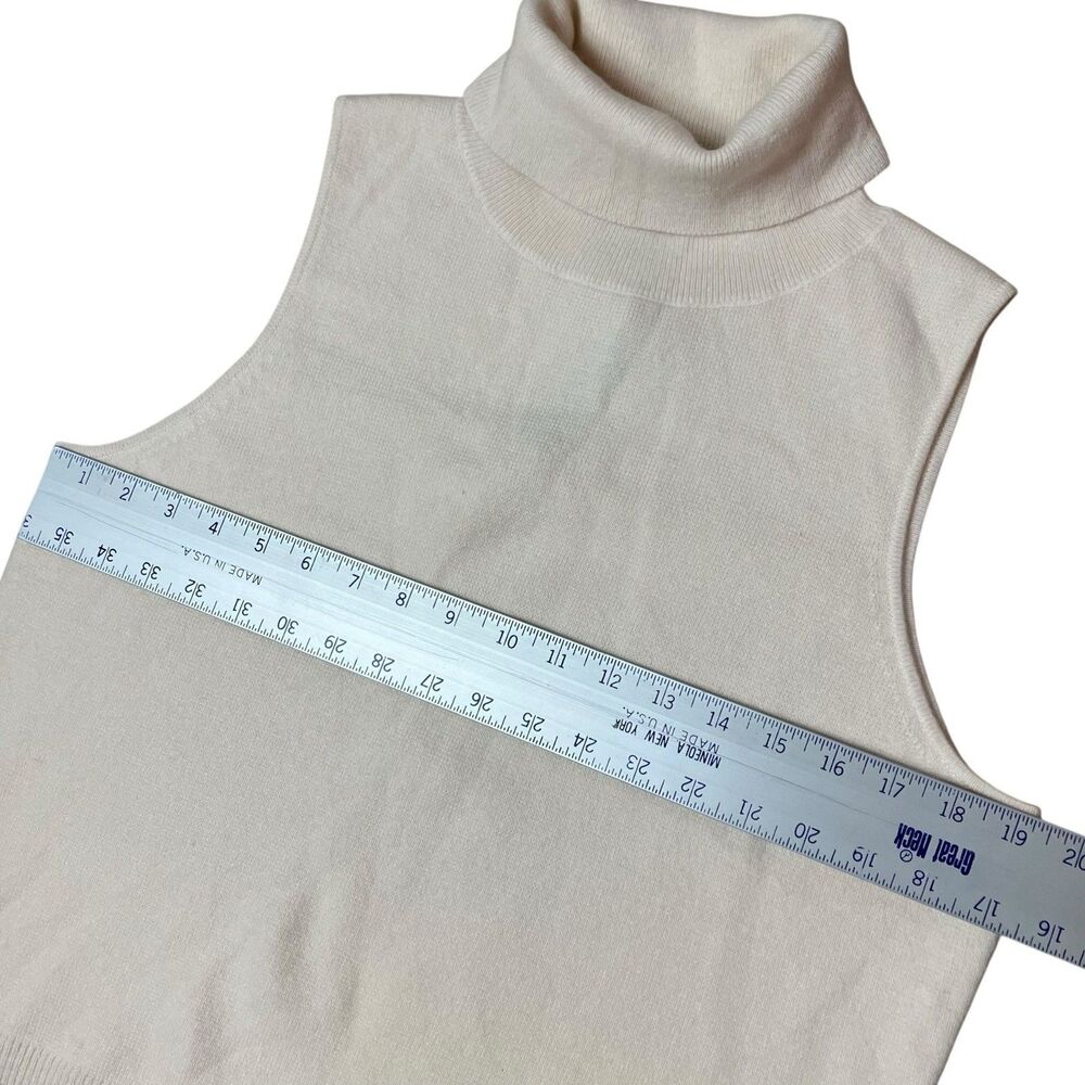 J Crew Cashmere Mockneck Sweater Shell Womens M Ivory Sleeveless Luxury‎ BS973 - Picture 6 of 11